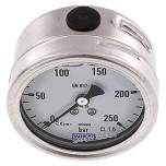 Wika MW 25063 GLY ES Chemie-Glycerin-Manometer waagerecht, 63mm, 0-250bar