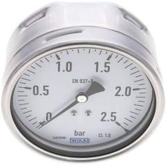 Wika MW 2,5100 CR Manometer waagerecht (CrNi/Ms), 100mm, 0-2,5 bar