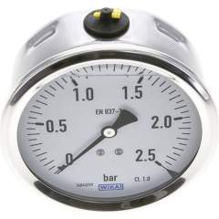 Wika MW 2,5100 GLY CR Glycerin-Manometer waagerecht (CrNi/Ms),100mm, 0-2,5bar