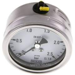 Wika MW 2,563 ES Chemie-Manometer waagerecht, 63mm, 0-2,5 bar