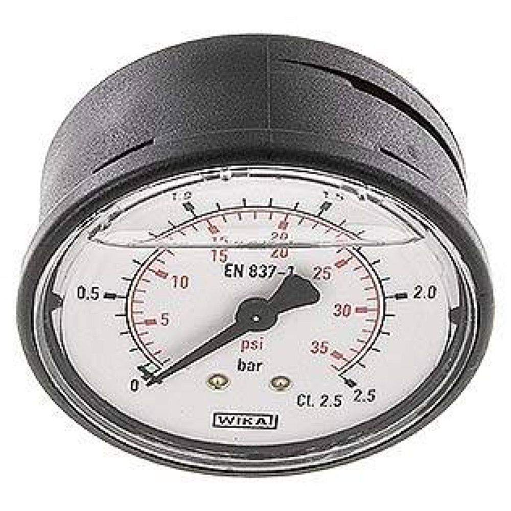 Wika MW 2,563 GLY Glycerin-Manometer waagerecht (KU/Ms), 63mm, 0-2,5 bar
