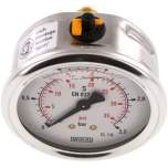 Wika MW 2,563 GLY CR Glycerin-Manometer waagerecht (CrNi/Ms),63mm, 0-2,5bar