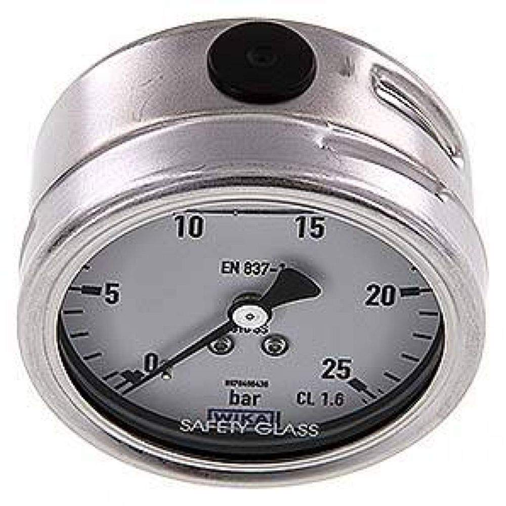 Wika MW 2563 GLY ES Chemie-Glycerin-Manometer waagerecht, 63mm, 0-25bar