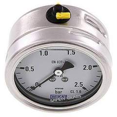 Wika MW 2,563 GLY ES Chemie-Glycerin-Manometer waagerecht, 63mm, 0-2,5bar