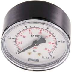 Wika MW 2,563 ST Manometer waagerecht (ST/Ms), 63mm, 0-2,5 bar, G 1/4"