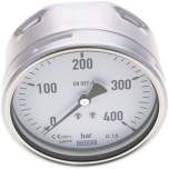 Wika MW 400100 CR Manometer waagerecht (CrNi/Ms), 100mm, 0-400 bar