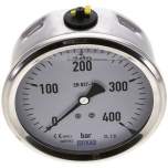 Wika MW 400100 GLY CR Glycerin-Manometer waagerecht (CrNi/Ms),100mm, 0-400bar
