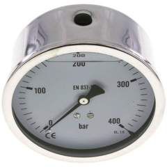 MW 400100 GLY CRE Glycerin-Manometer waagerecht (CrNi/Ms),100mm, 0-400bar