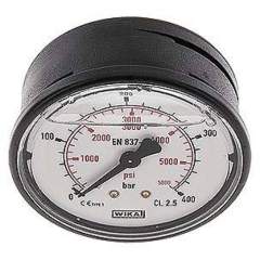 Wika MW 40063 GLY Glycerin-Manometer waagerecht (KU/Ms), 63mm, 0-400 bar