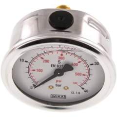 Wika MW 4063 GLY CR Glycerin-Manometer waagerecht (CrNi/Ms),63mm, 0-40bar