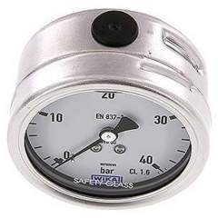 Wika MW 4063 GLY ES Chemie-Glycerin-Manometer waagerecht, 63mm, 0-40bar