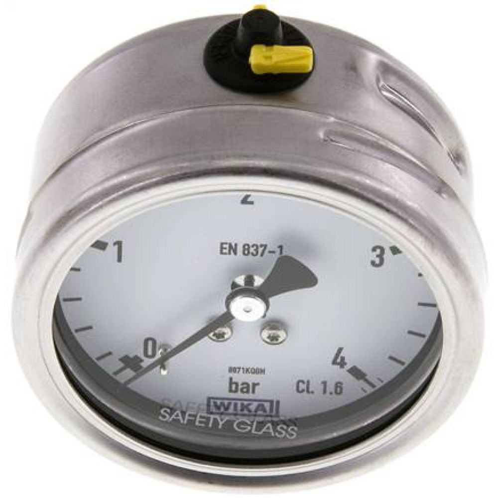 Wika MW 463 ES Chemie-Manometer waagerecht, 63mm, 0-4 bar