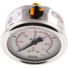 Wika MW 463 GLY CR Glycerin-Manometer waagerecht (CrNi/Ms),63mm, 0-4bar