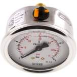 Wika MW 463 GLY CR Glycerin-Manometer waagerecht (CrNi/Ms),63mm, 0-4bar