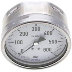 Wika MW 600100 CR Manometer waagerecht (CrNi/Ms), 100mm, 0-600 bar