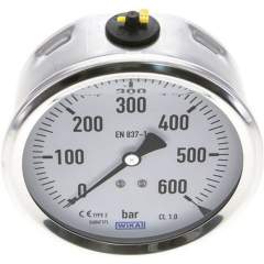 Wika MW 600100 GLY CR Glycerin-Manometer waagerecht (CrNi/Ms),100mm, 0-600bar