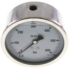 MW 600100 GLY CRE Glycerin-Manometer waagerecht (CrNi/Ms),100mm, 0-600bar