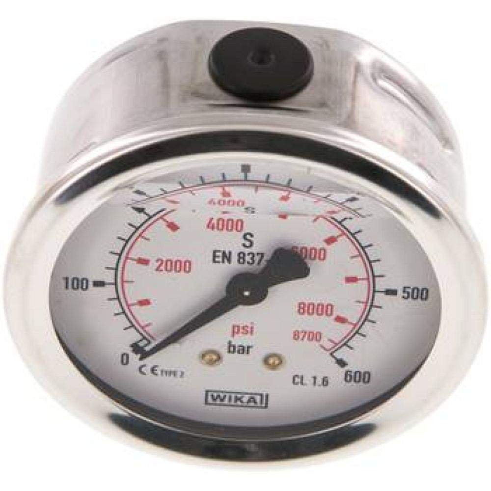 Wika MW 60063 GLY CR Glycerin-Manometer waagerecht (CrNi/Ms),63mm, 0-600bar