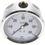 Wika MW 60100 GLY CR Glycerin-Manometer waagerecht (CrNi/Ms),100mm, 0-60bar