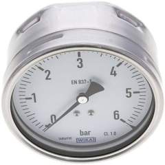 Wika MW 6100 CR Manometer waagerecht (CrNi/Ms), 100mm, 0-6 bar