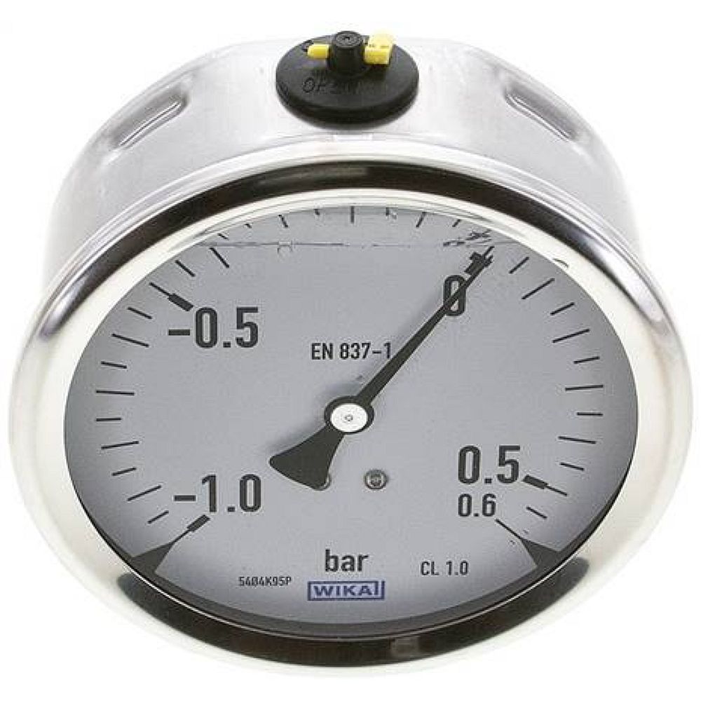 Wika MW -106100 GLY CR Glycerin-Manometer waagerecht (CrNi/Ms),100mm, -1 bis 0,6bar