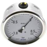 Wika MW -106100 GLY CR Glycerin-Manometer waagerecht (CrNi/Ms),100mm, -1 bis 0,6bar