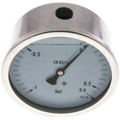 MW -106100 GLY CRE Glycerin-Manometer waagerecht (CrNi/Ms),100mm, -1 bis 0,6bar