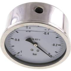 MW -1100 GLY CRE Glycerin-Manometer waagerecht (CrNi/Ms),100mm, -1 bis 0bar