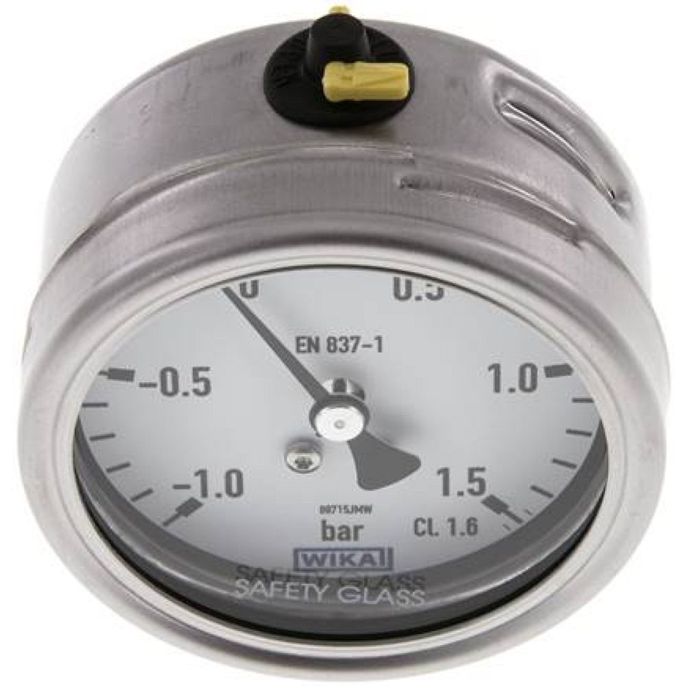 Wika MW -11,563 ES Chemie-Manometer waagerecht, 63mm, -1 bis 1,5 bar