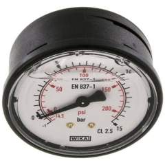 Wika MW -11563 GLY Glycerin-Manometer waagerecht (KU/Ms), 63mm, -1 bis 15 bar