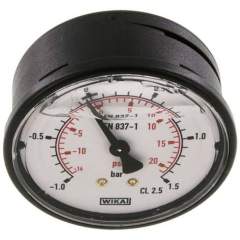 Wika MW -11,563 GLY Glycerin-Manometer waagerecht (KU/Ms), 63mm, -1 bis 1,5 bar