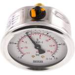Wika MW -11,563 GLY CR Glycerin-Manometer waagerecht (CrNi/Ms),63mm, -1 bis 1,5bar