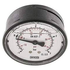 Wika MW -1363 GLY Glycerin-Manometer waagerecht (KU/Ms), 63mm, -1 bis 3 bar