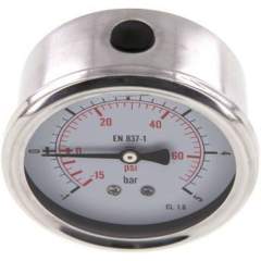 MW -1563 GLY CRE Glycerin-Manometer waagerecht (CrNi/Ms),63mm, -1 bis 5bar