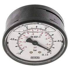 Wika MW -163 GLY Glycerin-Manometer waagerecht (KU/Ms), 63mm, -1 bis 0 bar