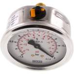 Wika MW -163 GLY CR Glycerin-Manometer waagerecht (CrNi/Ms),63mm, -1 bis 0bar