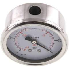 MW -163 GLY CRE Glycerin-Manometer waagerecht (CrNi/Ms),63mm, -1 bis 0bar