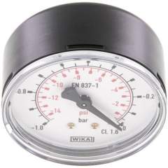 Wika MW -163 ST Vakuummeter, 63mm, waagerecht , -1 bis 0