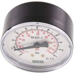 Wika MW -1963 Manometer waagerecht (KU/Ms), 63mm, -1 bis 9 bar, G 1/4"