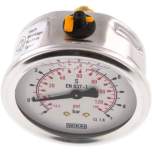 Wika MW -1963 GLY CR Glycerin-Manometer waagerecht (CrNi/Ms),63mm, -1 bis 9bar