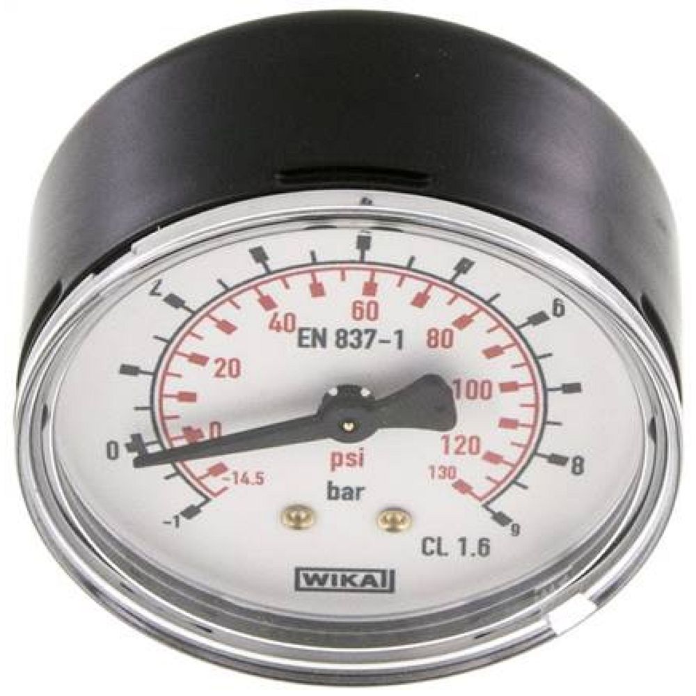 Wika MW -1963 ST Vakuummeter, 63mm, waagerecht , -1 bis 9