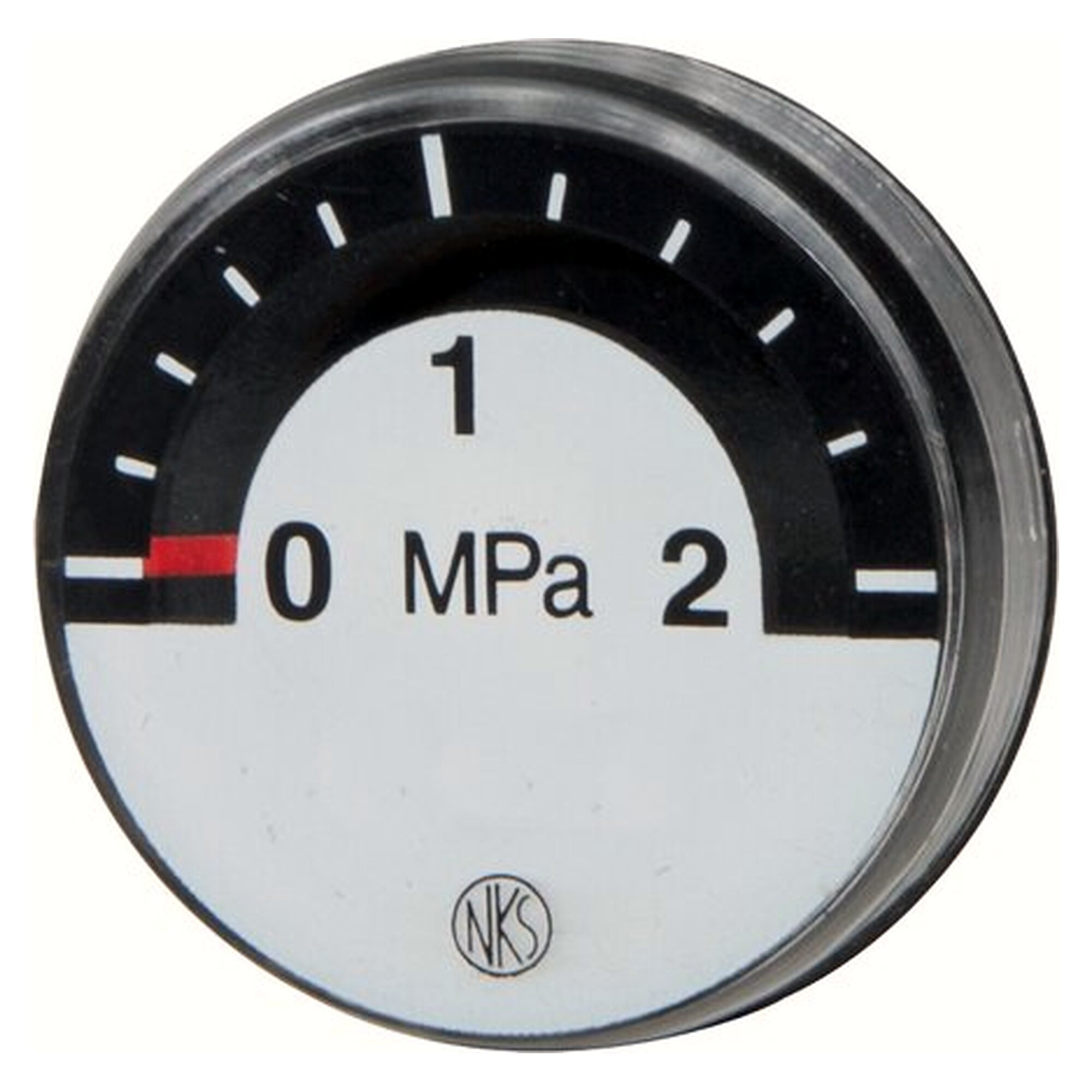 Pressure gauge, 26 mm, 0 MPa - 2 MPa bar, plastic, accuracy class 4, protection IP 42