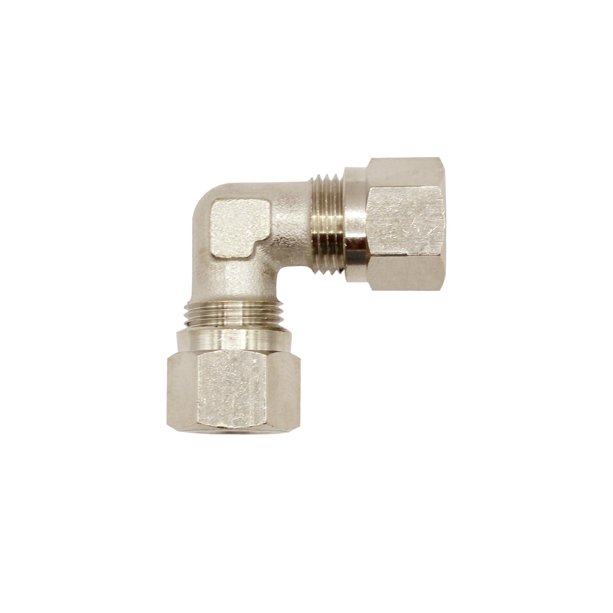 Angled fitting, Pipe exterior Ø 4 mm, nickel-plated brass - Riegler 111996