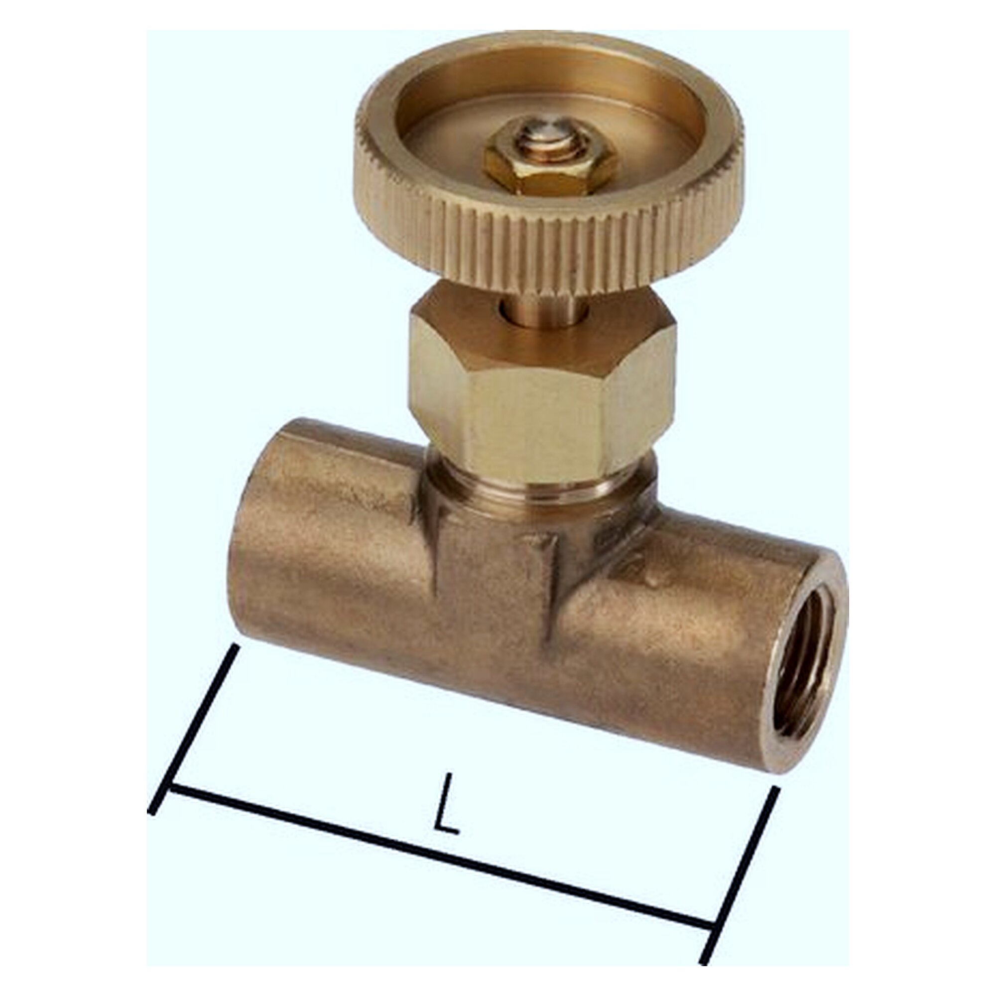 Nadel-Absperrventil, Messing, G 1/8" (IG), -0,95 bis 15 bar, Innengewinde
