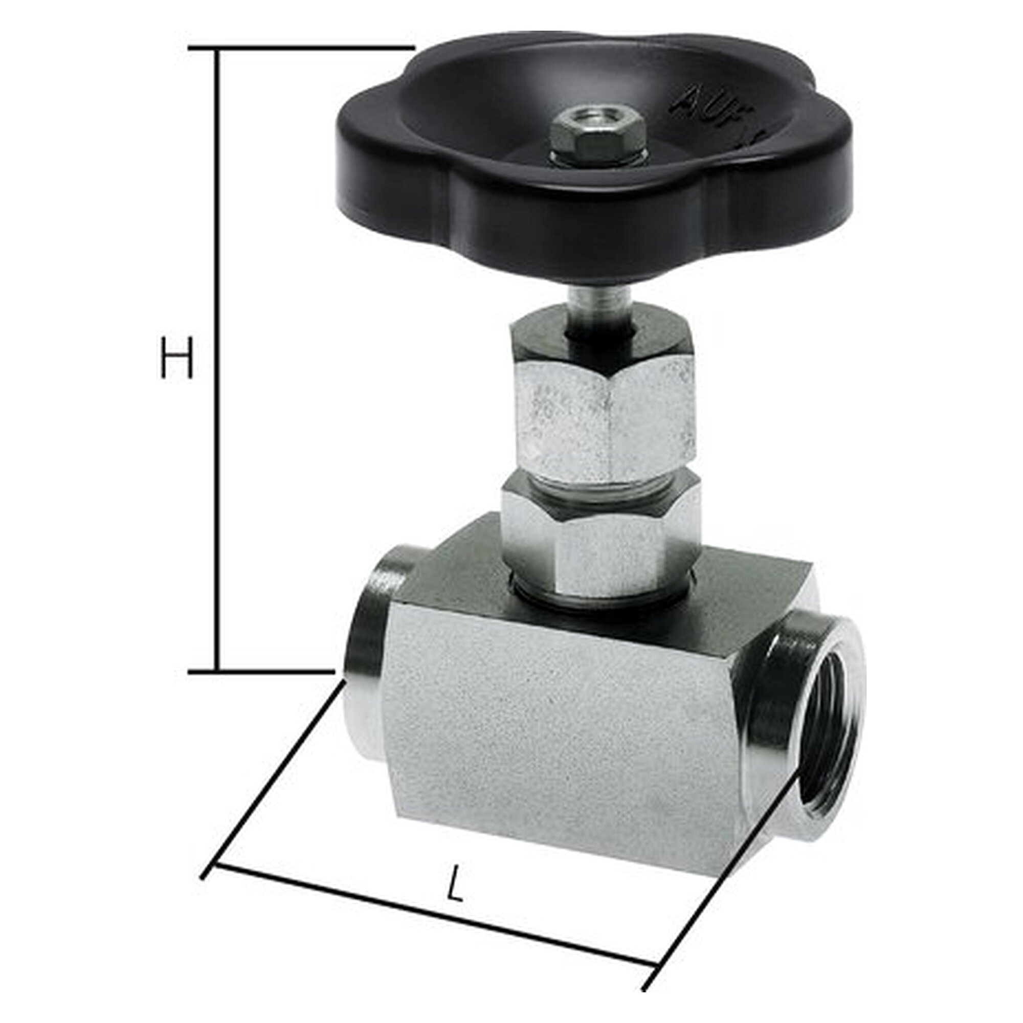Nadel-Absperrventil, 1.4571, G 1/8", 0 - 400 bar, für industrielle Rohrleitungen
