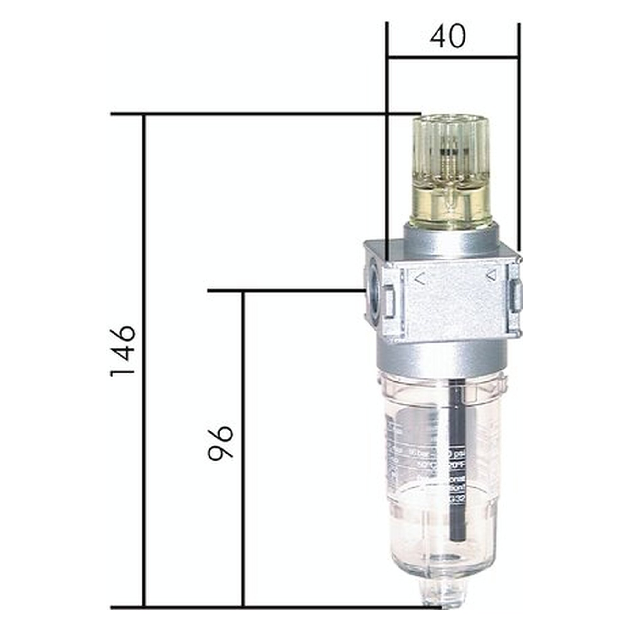 Nebelöler, G 1/8", 0 - 16 bar, Zinkdruckguss Z410, Kunststoffbehälter