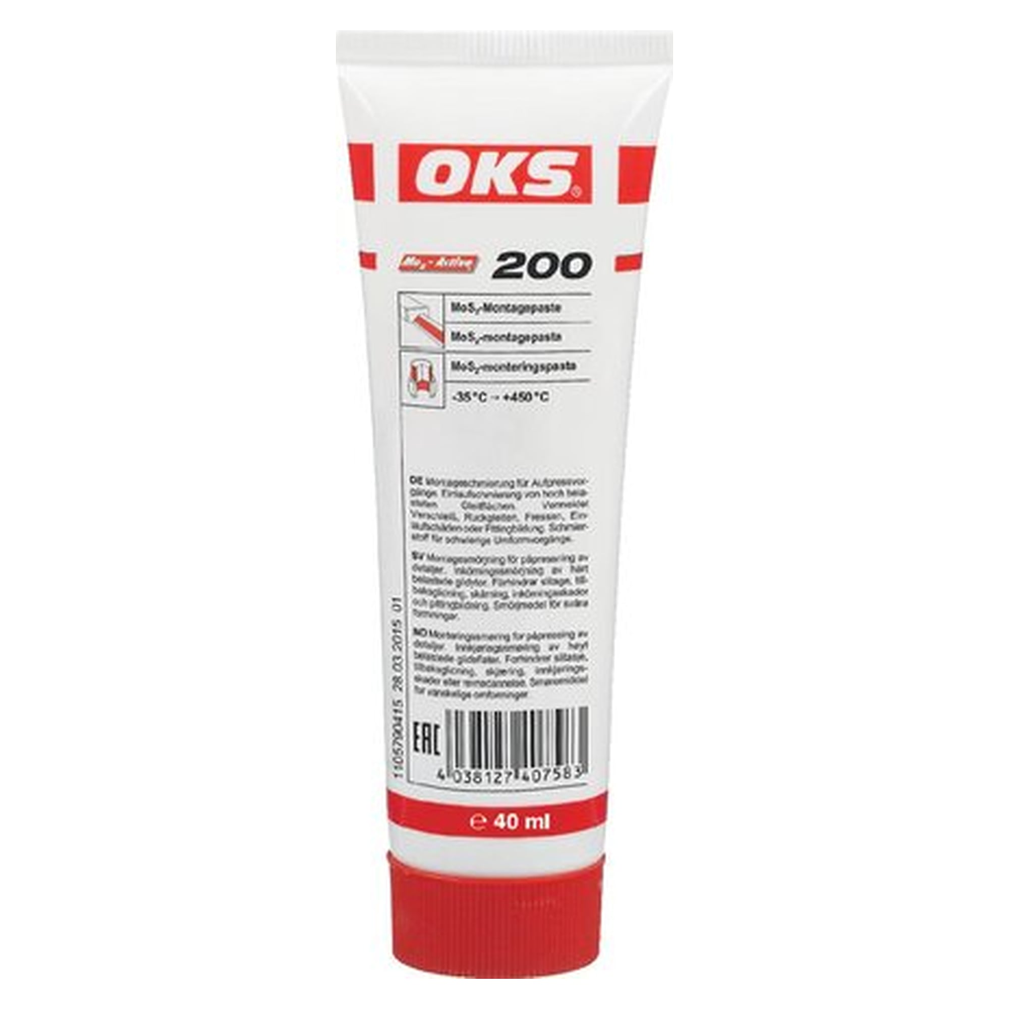 OKS 200 - MoS2 assembly paste, 40 ml Tube, lubricant for servicing and maintenance
