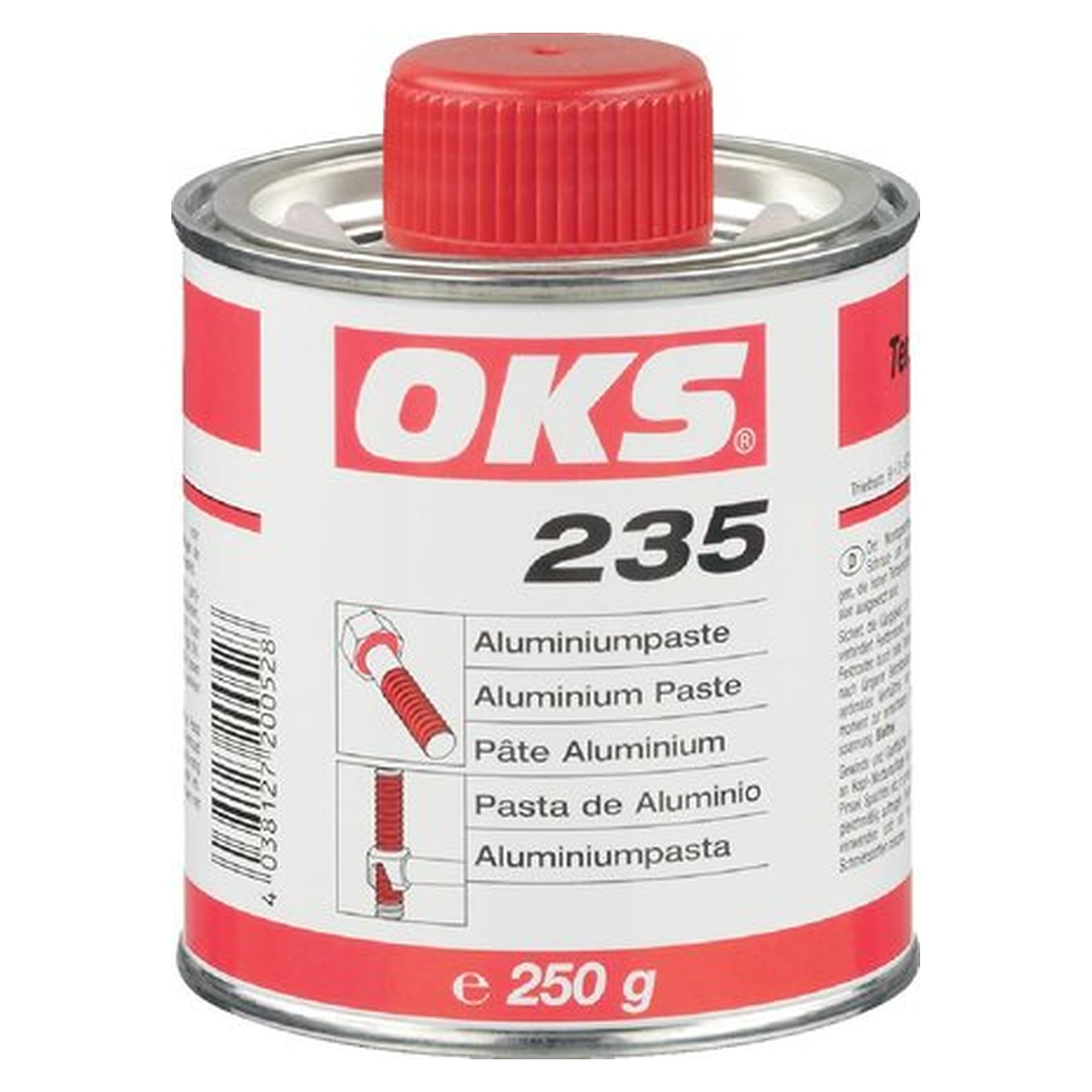 OKS 235/2351 - aluminium paste, 250 g can with brush, lubricant for servicing and maintenance