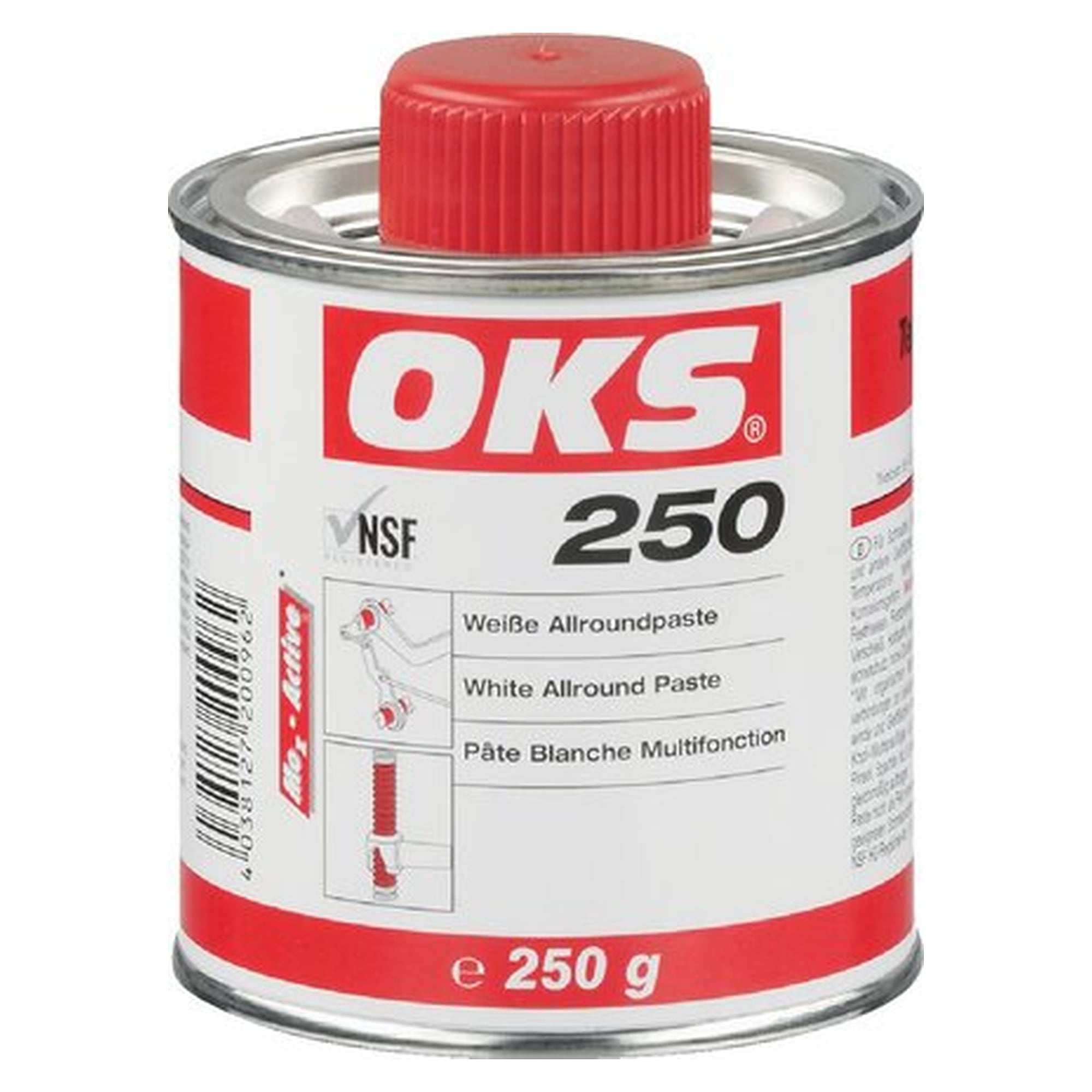OKS 250/2501 - Weiße Allroundpaste, 250 g Pinseldose, Schmierstoff für Wartung und Instandhaltung