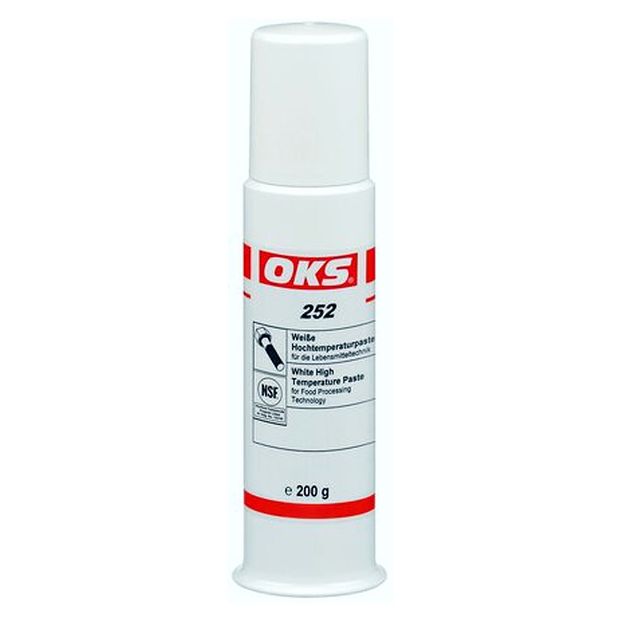 OKS 252 - Weiße Hochtemperaturpaste, 200 g Spender, Schmierstoff für Wartung und Instandhaltung